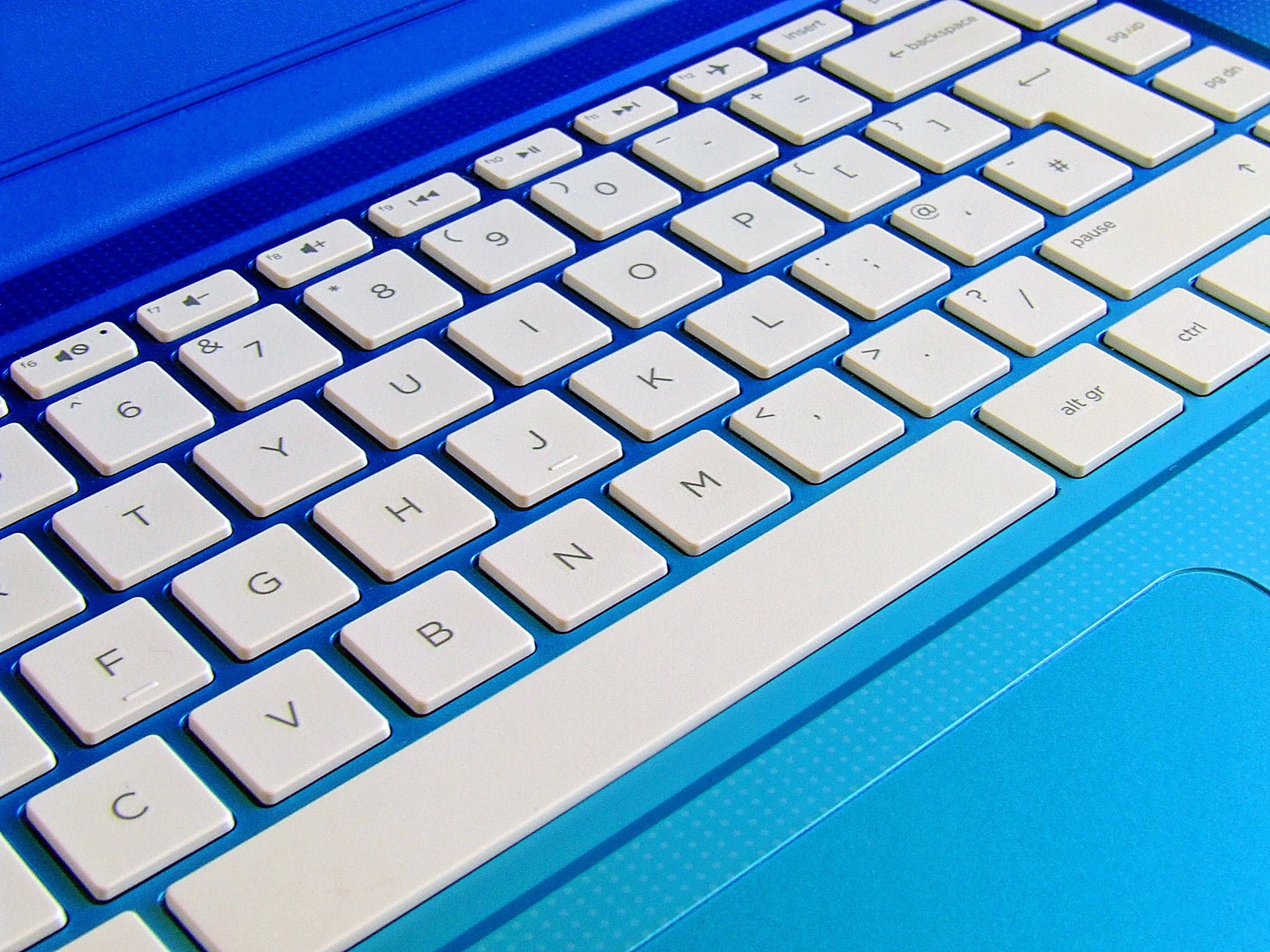 blue close up computer computer keyboard